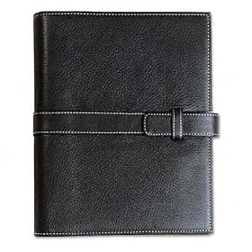 Day-Timer 49359 Organizer starter set  for 2009 pebble-grain leather binder, 5-1/2x8-1/2, black