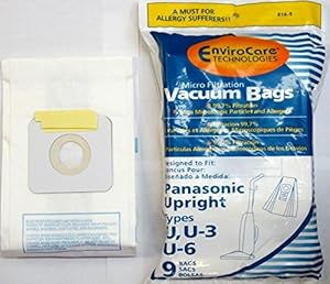 18 Panasonic Types U, U-3, U-6 Vacuum Bags Microfiltration with Closure