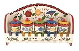 Review ACK  / 5PC SPICE RACK W/ WOOD RACK W/ HOOKSFRUTTI DECOR
