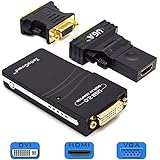 Zettaguard USB 2.0 to VGA / DVI / HDMI Multi Display Adapter / Video Graphics Adapter for Multiple Monitors up to 1920x1080 Pixels (Supports Windows 10, 8.1, 8, 7, XP)(10095)