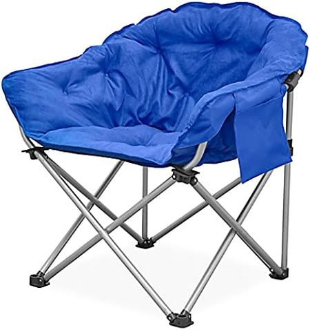 Polyester Folding Club Chair with Steel Frame (Blue)