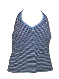 Nautica Blue Striped Halter Swimsuit-top
