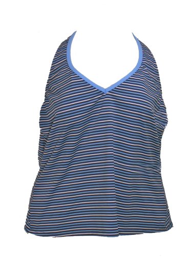 Nautica Blue Striped Halter Swimsuit-top