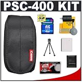 Canon PowerShot PSC-400 Carrying Case + NB-4L Battery + 4GB Card + Tripod + Accessory Kit for SD400, SD430, SD450, SD600, SD630, SD750, SD1000 & SD1100 IS Digital Cameras