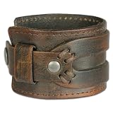 SilberDream Bracelet de Cuir antique Couleur brun - Convient pour la circonférence de bras 19 à 21,5cm - Bracelet pour les hommes LA4293B