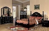 4pc Queen Size Bedroom Set in Black Finish