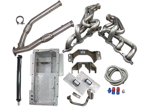 LS1 LSx T56 Mount Kit + Headers Exhaust Y Pipe Oil Pan Driveshaft 240SX S13