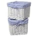 Baby : Set of 2 White Baskets with Blue Gingham Liners