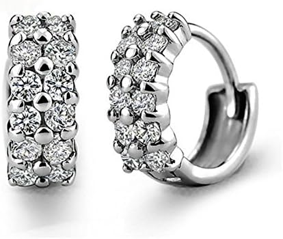Huiyin Jewelry 925 Sterling Silver Easy Fit Hoop Round Stud Earrings