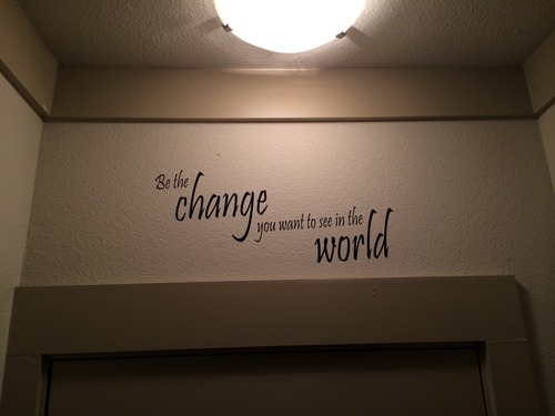 BE THE CHANGE YOU WANT TO SEE IN THE