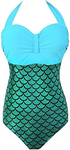 Charming Women'S One Piece Swimsuit Glitter Mermaid Bikini Plus Size Bikini Sets Skybluexx-Large Charming