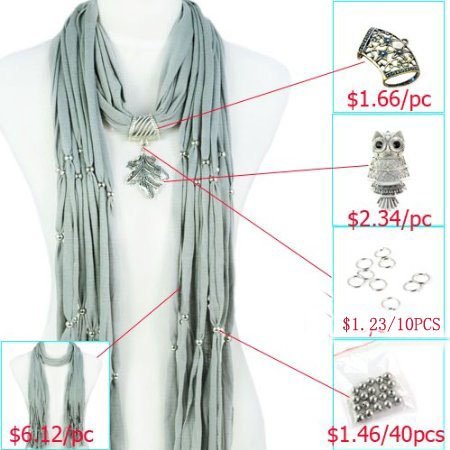 DIY Scarf Accessories, Variety Pendants Charm Jewelry Scarf, Necklace Pashmina