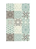 Huella deco Felpudo de Vinilo (Azul Celeste/Multicolor)