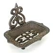 Dark Rust Colored Aged Vintage Style Metal Wall Mounted Soap Dish, Design 1