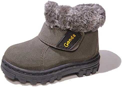 Kids Conda Army Green Faux Fur Suede Boots - Fur Lined Winter Boots Size 2 M US Little Kid