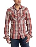 True Religion Men's Long Sleeve Plaid Poplin Western Shirt