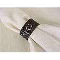 Aged metal rustic scrolls napkin rings, French rustic style, set of 6