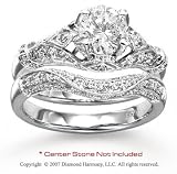 14k W Gold Side Stone Elegant 1/2Ct Diamond Bridal Set thumbnail