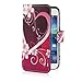 32nd Design book wallet PU leather case cover for Samsung Galaxy S4 Zoom C1010 + screen protector and cleaning cloth - Love Heart