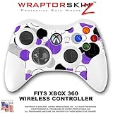 Lots Of Dots Purple on White Skin by WraptorSkinz TM fits XBOX 360 Wireless Controller (CONTROLLER N