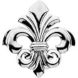 14K White Gold Fleur de Lis Brooch