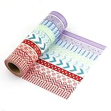 Washi Tape Collection (Set of 10) By Craft Me Japanese Masking Tapes Assortment of Decorative Tape A Mix of Red, Blue, Purple, Colorful Geometric Patterns for Adhesive Scrapbooking Get Creative Now!