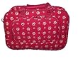 Designer Carry On Bag - Raspberry Paw Design 13" Carry On Bag (Dog Paw Print) Detachable Strap - Raspberry with White Paws