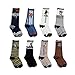 Deer Mum Boy's Cartoon Dinosaur Pattern Knee High Socks Long(7y-12y)