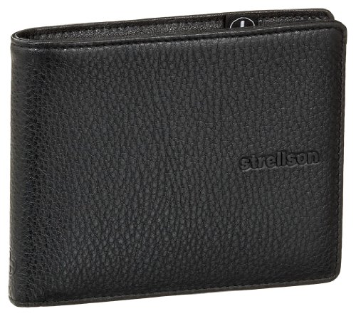 Strellson NECK LABEL 21/81/04717-900, Herren Portemonnaie, schwarz, (black 900), 8,5 x 21,5 cm