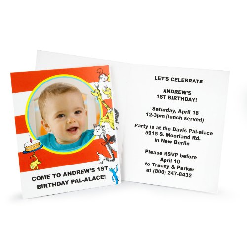 Dr. Seuss 1st Birthday Personalized Invitations (8)