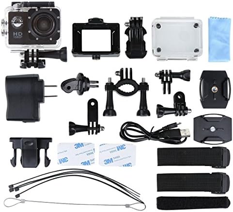 Blusmart Pro 710 12mp Sports Action Camera 120 Degree Waterproof Diving Video DVR with 2 Batteries and Free Accessories Kit (Black, 1.5 Inch)