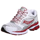 Saucony Womens ProGrid Triumph 5 Running Shoe,White/Silver/Crimson,8 M