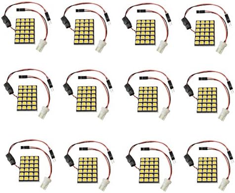 12 X N.R.G 921 906 194 T10 Wedge Base 24 LED Directional Panel Light Bulb 10-30v 12v / 24v 360 Lumens - Warm White