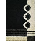 Shaggy Rings Black Shag Rug Size: 5' x 7'