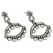 2 Antique Silver Plated Chandelier Earrings Hoops 29mm
