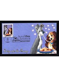 Single Detail Page Misc: Walt Disney Art Stamp on First Day Cover Cachet Romance. Lady and the Tramp. 4-21-2006