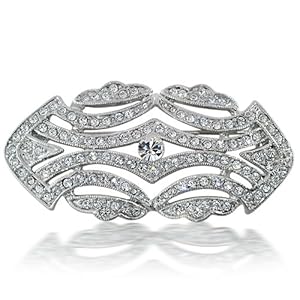 Bling Jewelry Great Gatsby Inspired Art Deco Vintage CZ Wedding Brooch Pin