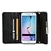 Galaxy S7 Case,Galaxy S7 Wallet Case,CASELAND [Patent Leather Pattern] Flip Handbag Wallet Case with Lanyard Bling Button Case for Samsung Galaxy S7 - Black
