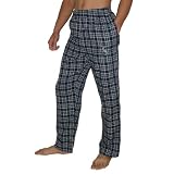 Mens MLB Seattle Mariners Plaid Cotton Thermal Sleepwear / Pajama Pants - Dark Blue & Grey (Size: L)