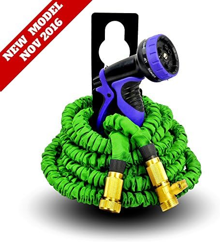 NEW MODEL OF WORLD'S STRONGEST Expandable Garden Hose by garDspo with Made in USA inner tube material. Garden Hose, Expanding Hose, Flexible Hose, Expandable Hose Set(25 ft, Green)