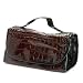 New Burgundy Croc 4 Section Roll Up Cosmetic Travel Case