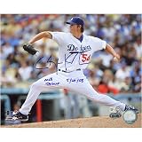 Clayton Kershaw Los Angeles Dodgers - 1st MLB Start - Autographed 8x10 Photograph with 5/25/2008 MLB Debut Inscription