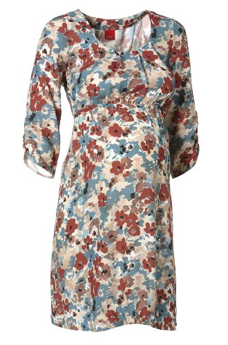 ESPRIT Maternity Damen Umstandsmode Kleid, gebl&uuml;mt W84265, Gr. 42 (XL), Mehrfarbig (Sand 1 Preisvergleich