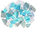 Mixed Blue Stained Glass Cobbles-2.5 ounces