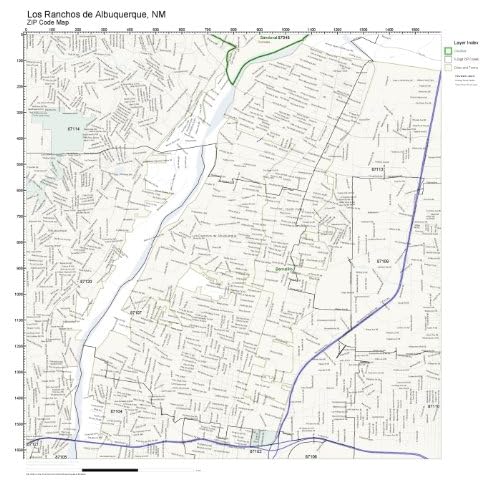 ZIP Code Wall Map of Los Ranchos de Albuquerque, NM ZIP Code Map Laminated