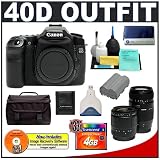 Canon EOS 40D 10.1MP Digital SLR Camera + Tamron Autofocus 28-80mm f/3.5-5.6 Aspherical & AF70-300mm F/4-5.6 Di LD Macro 2-Lens Set + 4GB Cameta Accessory Kit