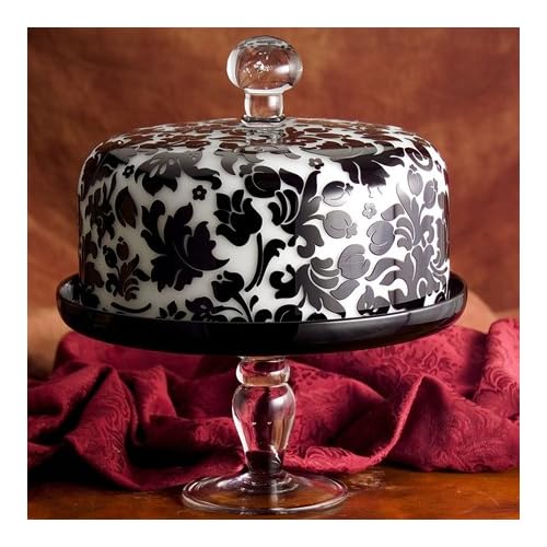 Godinger BLACK/WHITE DOMED CAKE STAND Cake Stands