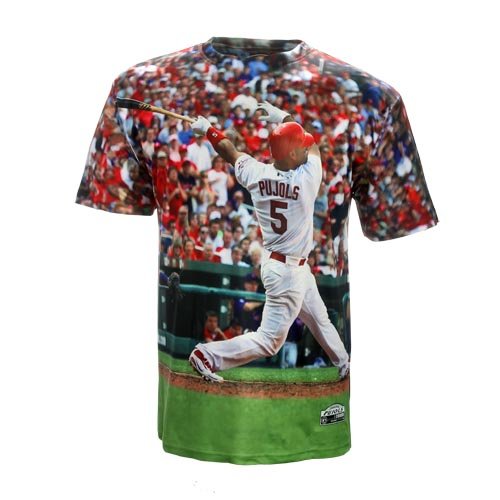 MLB Men's St. Louis Cardinals Albert Pujols Sublimated High Definition Photo Tee Shirt (Cardinals, Xx-Large)