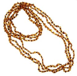 3 Strands of Light-Dark Baltic Amber Chips - 34 Inches