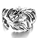 Men's Large Stainless Steel Ring Silver Dragon Gothic Tribal Biker Polished